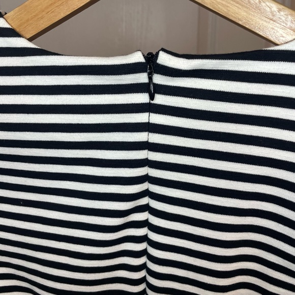 Striped Black and White Fitted Dress - Picture 4 of 4